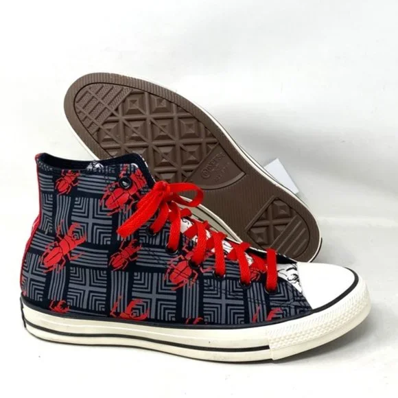 Converse Ctas High Shoes Skate White Red Men Size Canvas Custom A05960C-BLWRR - Picture 3 of 7